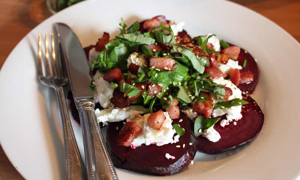 Honey Roasted Beetroot with Goat’s Cheese Salad