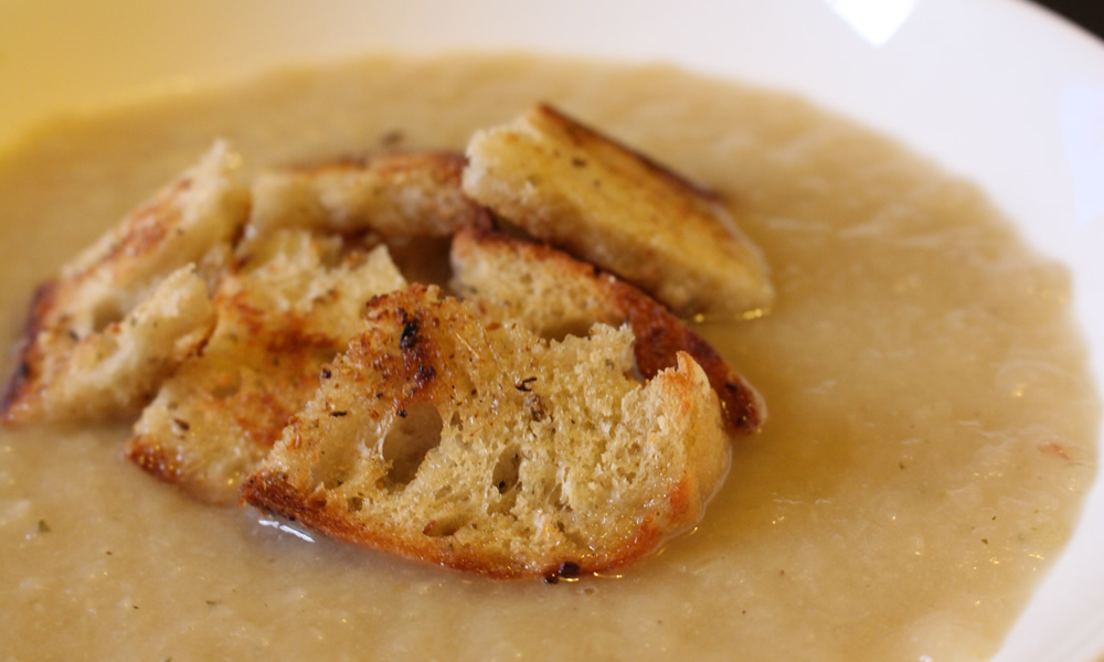 Celery and Fennel Soup with Fennel Croutons